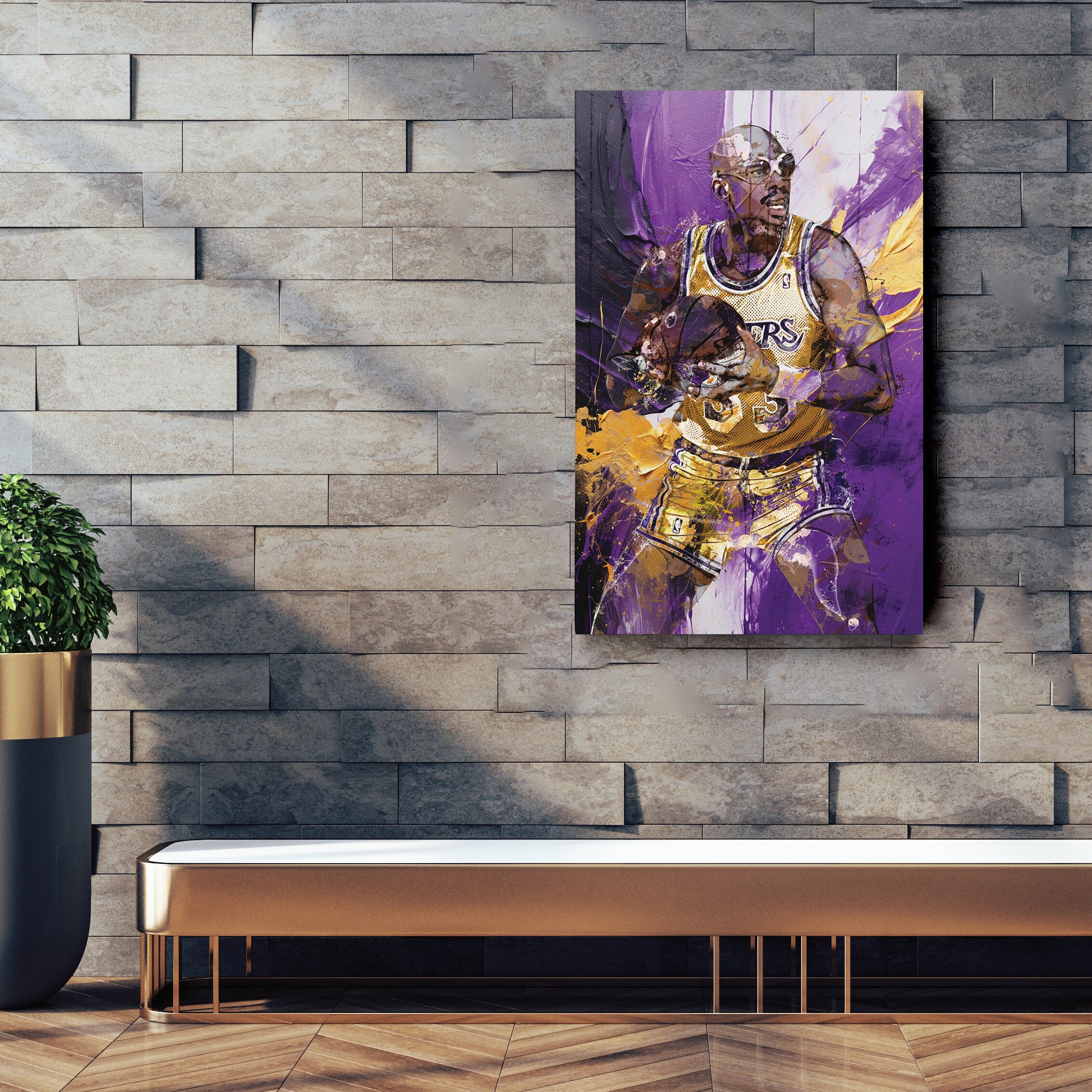 Kareem Abdul-jabbar Poster Los Angeles Lakers NBA Abstract Painting ...