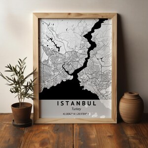 都市地図プリント イスタンブール トルコ | デジタル地図プリント イスタンブール | デジタル ダウンロード フォルダー | イスタンブール | 地図プリント パリ | 壁アート デコレーション