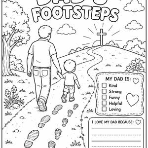 Christian Father's Day Coloring Page | Proverbs 20:7 Activity Sheet (Digital Download)