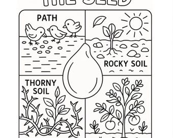 Parable of the Seed Coloring Page + Bible Lesson | Matthew 13 Printable PDF for Kids