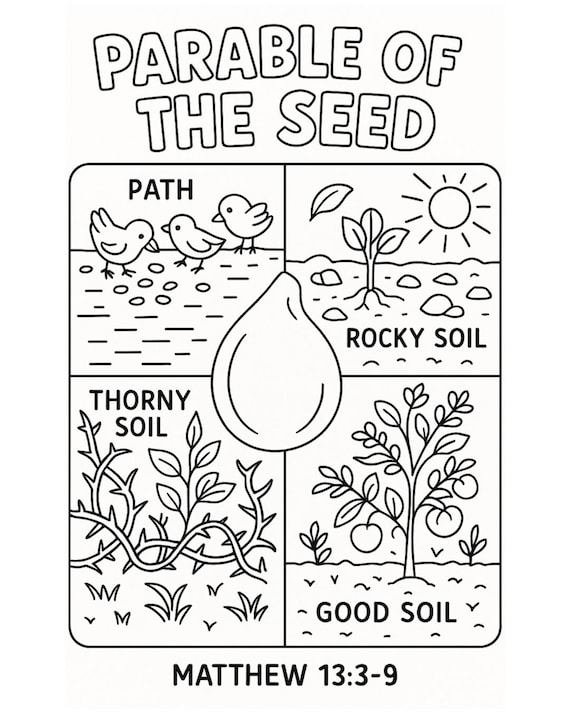 Parable Of The Mustard Seed Colouring Sheet