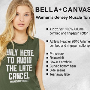 Orangetheory AVOID LATE CANCEL ladies workout muscle tank top Bella Canvas custom mom gift