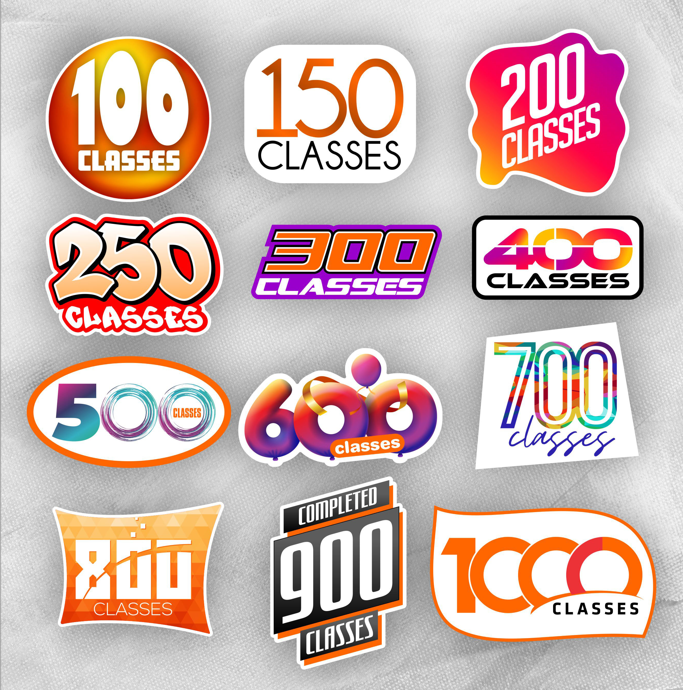 Orangetheory Class Milestone decal 100-1000 Orange Theory PNG pdf vector Mom gift