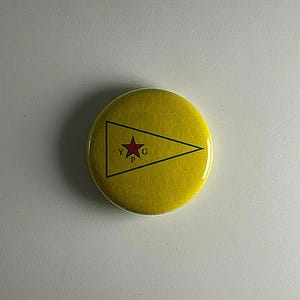 YPG Flag 1" Button Y003B Badge Pin Rojava People's Protection Unit Kurdistan YPJ