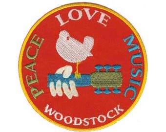 Woodstock Peace Love Music Hippie Logo Embroidered Patch W002P