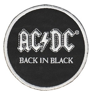 AC/DC Back in Black Embroidered Patch Patch A061P - Etsy