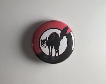 Sabo Cat Tabby Anarchist Black Cat IWW Wobblies 1&quot; Button S046B Badge Pin