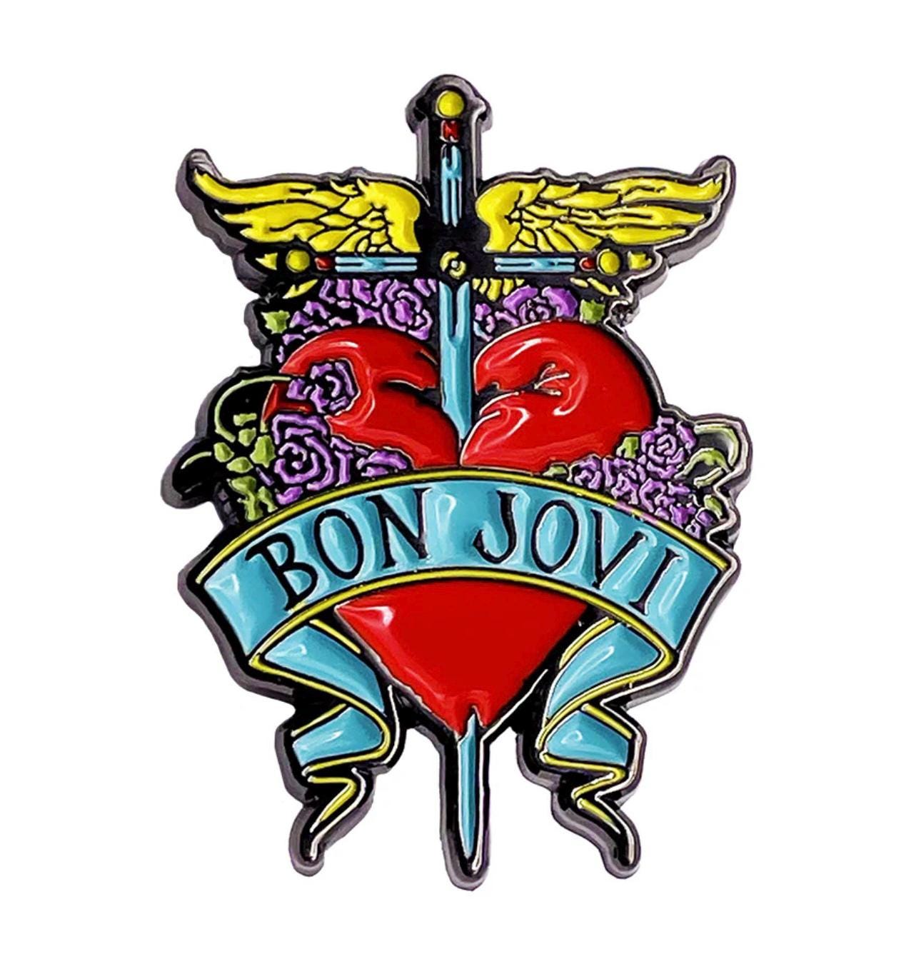 Bon Jovi Enamel Lapel Pin B002PC - Etsy