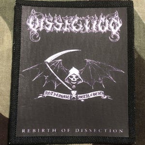 Patch imprimé sublimé Dissection Rebirth en métal noir D056P