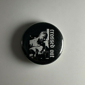 Crossed Out Power Violence 1" Button C010B  Badge Pin