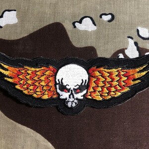 Winged Skull Embroidered Patch S016P