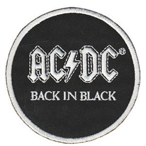 AC/DC Back In Black Embroidered Patch Patch A061P