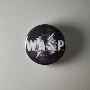 WASP W.A.S.P. 1.25&quot; Button W003B125 Badge Pin
