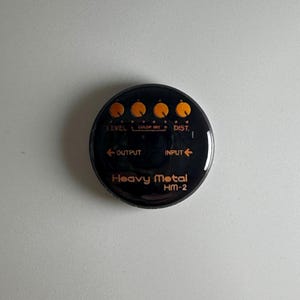HM-2 Heavy Metal 2 Distortion Pedal 1&quot; Button H004B Swedish Death Metal Entombed