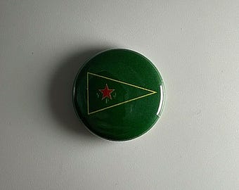 Bandera de las YPJ Rojava Unidad de Protección Popular Kurdistán YPG Botón de 1" Y004B Insignia Pin