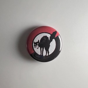 Sabo Cat Tabby Anarchist Black Cat IWW Wobblies 1" Button S046B Badge Pin