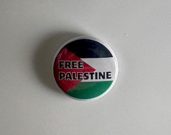 „Free Palestine“-Button (2,5 cm) F012B Anstecknadel