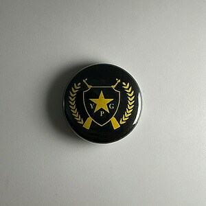 YPG Guns Flag  Rojava People's Protection Unit YPJ 1" Button Y006B Badge Pin