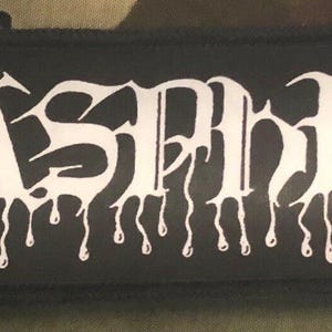 Blasphemy Black Metal Logo Large Super Strip Sublimated Printed Patch B026P