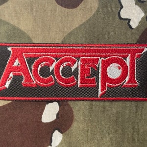 Accept logo embroidered patch