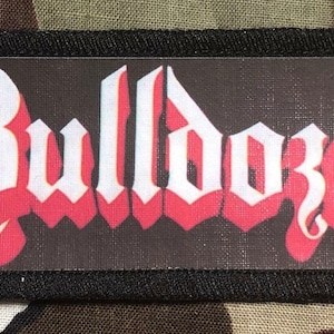 Patch impresso por sublimação com o logotipo Bulldozer da banda Thrash Metal B039P