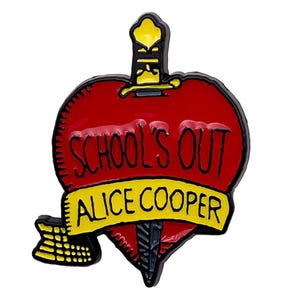 Spilla Alice Cooper 'School's Out' Logo, Nuovo, ROCK OFF, ALICEPIN01