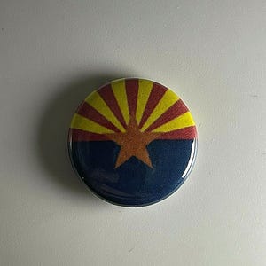 Insignia de la bandera de Arizona, botón de 1 pulgada, pin A008B