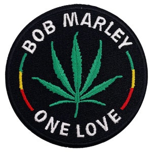 Bob Marley Pot Leaf Rasta Embroidered Patch M064P