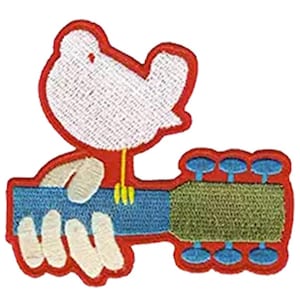 Parche trasero bordado con el logotipo de Woodstock, paloma, W021P