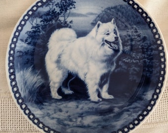 Samoyed Dog Wall Plate, Gallery Wall, Pet Portrait, Tove Svendsen Original Made in Denmark