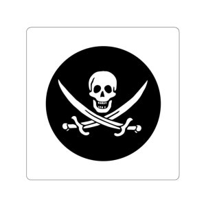 Sticker Jolly Roger, Die Cut Vinyl Sticker, Premium Waterproof Sticker, Laptop, Water Bottle, Wall, Notebook,