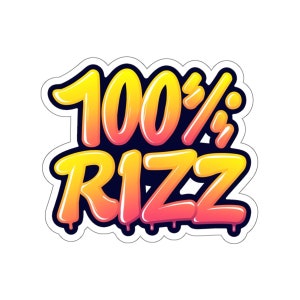 Rizz, Die Cut Vinyl Sticker, Premium Waterproof Sticker, Laptop, Water Bottle, Wall, Notebook, Motivational, Stickers