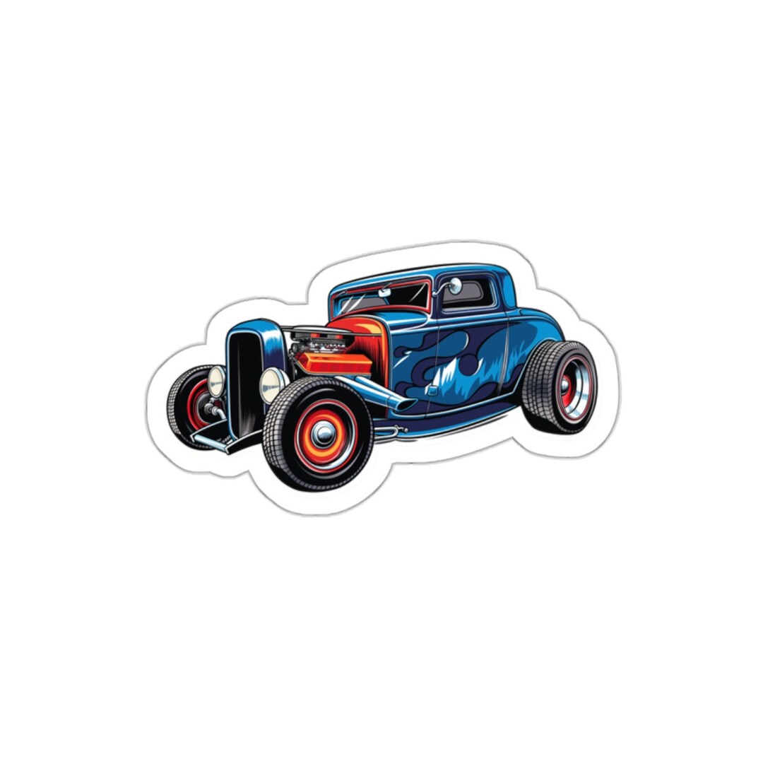 Hot Rod Car Sticker Hot Rod Sticker: Die Cut Vinyl, Waterproof Racing Car - Etsy