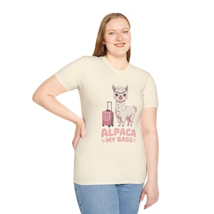 Travel Alpaca T-Shirt: Funny Vacation Graphic Tee - Eco-Friendly Cotton