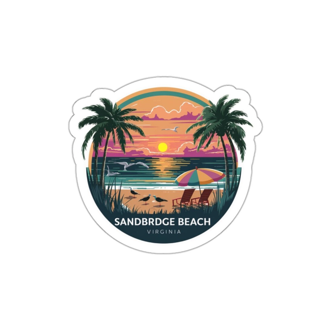 Sandbridge Beach Virginia Sticker: Waterproof Vinyl Die Cut - Etsy