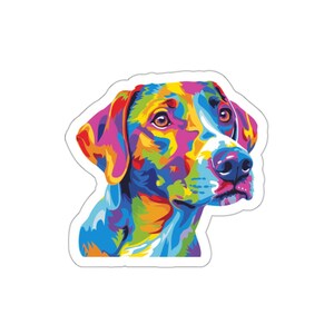 Sticker Dog, Colorful, Die Cut Vinyl Sticker, Premium Waterproof Sticker, Laptop, Water Bottle, Wall, Notebook,