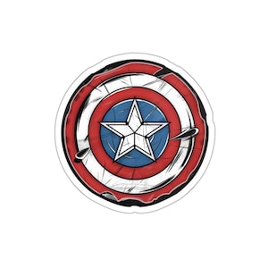 Sticker Captain USA, Die Cut Vinyl Sticker, Premium Waterproof Sticker, Laptop, Water Bottle, Wall, Notebook, America,