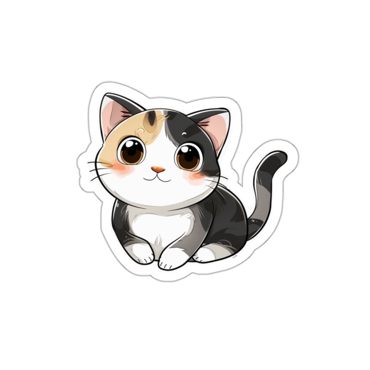 Kawaii Cat Sticker: Die Cut, Waterproof Vinyl, Laptop Decal - Etsy