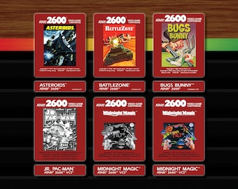 Reproduction Game Cartridge Labels for Atari 2600 – Red Labels