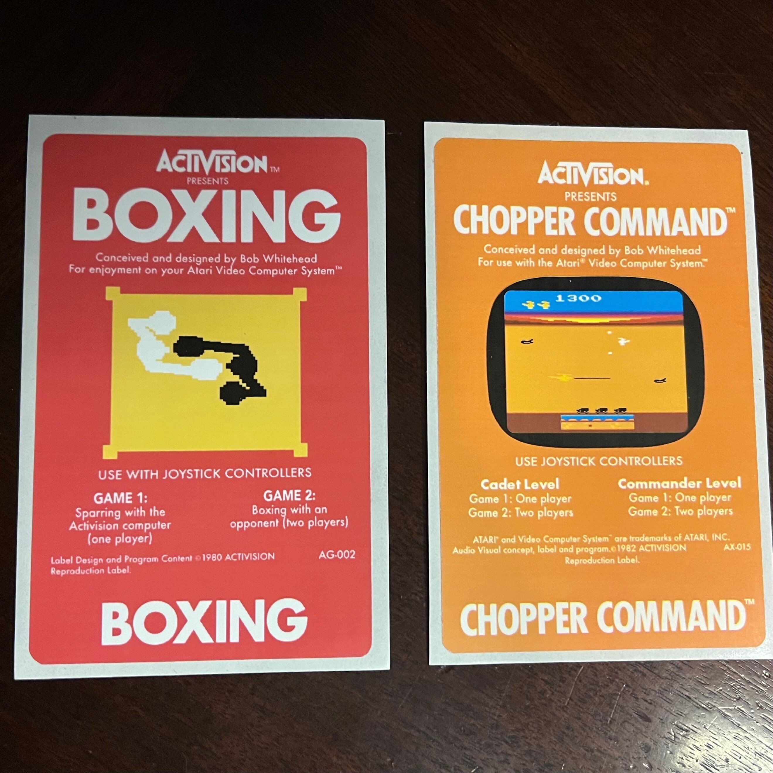 Atari 2600 Replacement Game Cartridge Labels Activision lot 1 Etsy