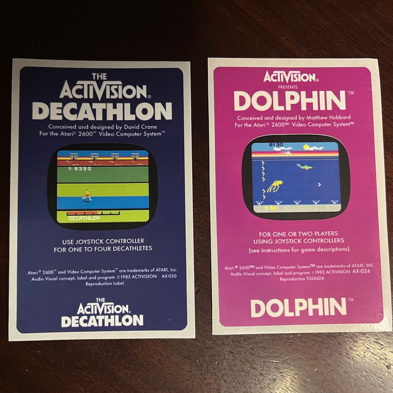 Atari 2600 Replacement Game Cartridge Labels Activision lot 1 - Etsy