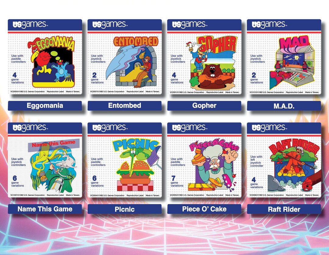 Atari 2600 (third-party Developer) Replacement Game Cartridge Labels - Etsy