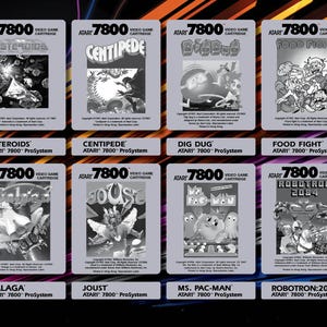 Etiquetas de repuesto para cartuchos de juegos de Atari 7800
