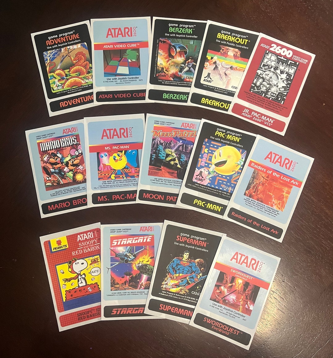 Atari 2600 Replacement Game Cartridge Labels Atari - Etsy