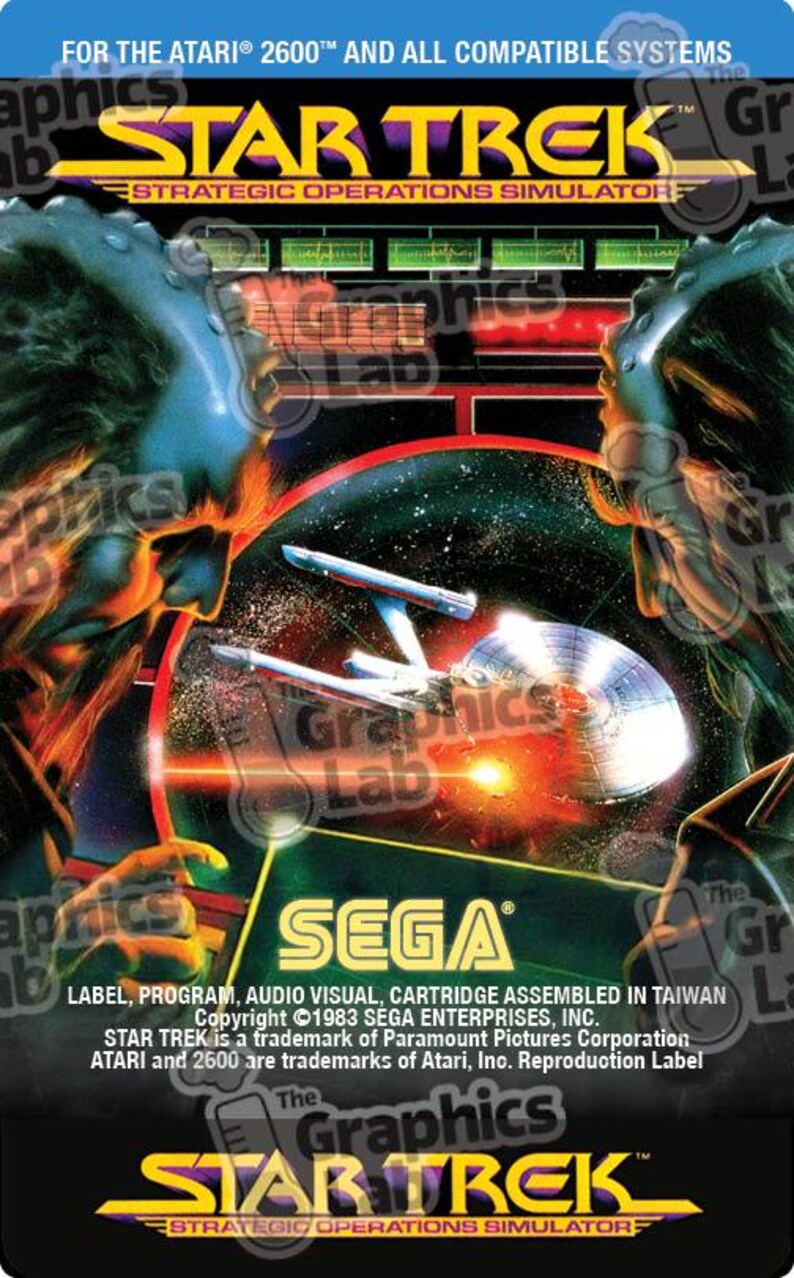 Etichette di ricambio per cartucce di gioco per Atari 2600 - SEGA Star Trek