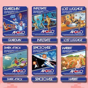 Apollo Replacement Game Cartridge Labels for Atari 2600