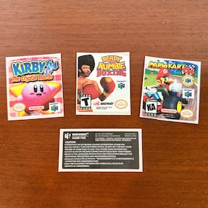 Nintendo 64 (N64) Replacement Game Cartridge Labels