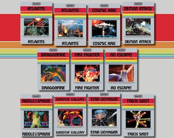 Imagic – Etykiety na wymienne kartridże z grami do Atari 2600