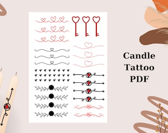 Candle Tattoo Designs PDF Collection Love PDF template candle tattoo candle sticker candle design