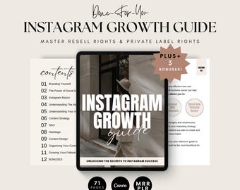 Instagram Growth Guide: Marketing Strategies, Reels, MRR & PLR (Digital Download)